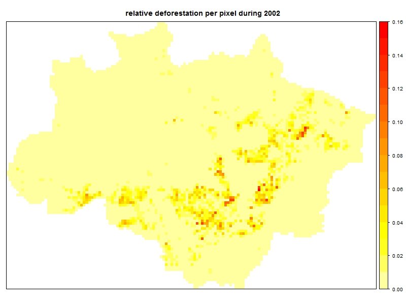 relative deforestation during 2002